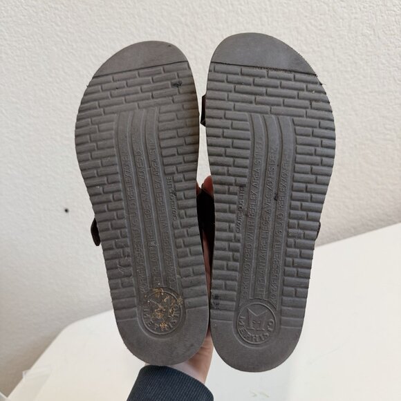 Mephisto Helen Big Toe Loop Dark Brown Waxy Leather Sandals Slides Womens 10/40 - Picture 10 of 10